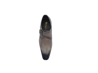 Carrucci Monk Strap Buckle Leather Shoes