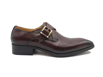 Carrucci Monk Strap Buckle Leather Shoes