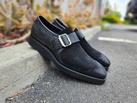 Multi Media Buckle Monkstrap Slip-on