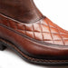 Musico Dark Cognac/Chocolate Calfskin with Contrast-Braided Sole Dress Zip Boots By Mezlan Made In Spain Brand