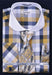 French Cuff Set White Collar Two Toned Contrast Bright Checker Mustard Plaid ~ Windowpane Men'S Dress Shirt