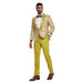 2026 Prom Special Mustard Paisley 2pc Mens Suit by Tazzio