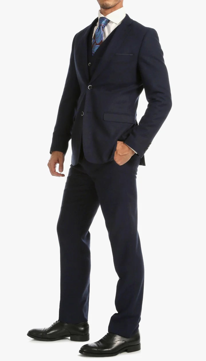 1920's Men's Clothing - Tweed Suit - Herringbone 1920s Mens Suit  - Vintage Navy Tweed  Suit - Image 6