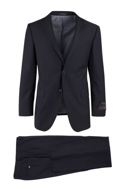 Novello Black, Modern Fit, Pure Wool Suit by Tiglio Luxe Modern Fit