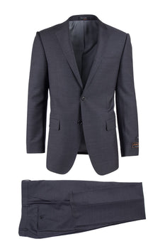 Novello Charcoal Gray, Modern Fit, Pure Wool Suit by Tiglio Luxe