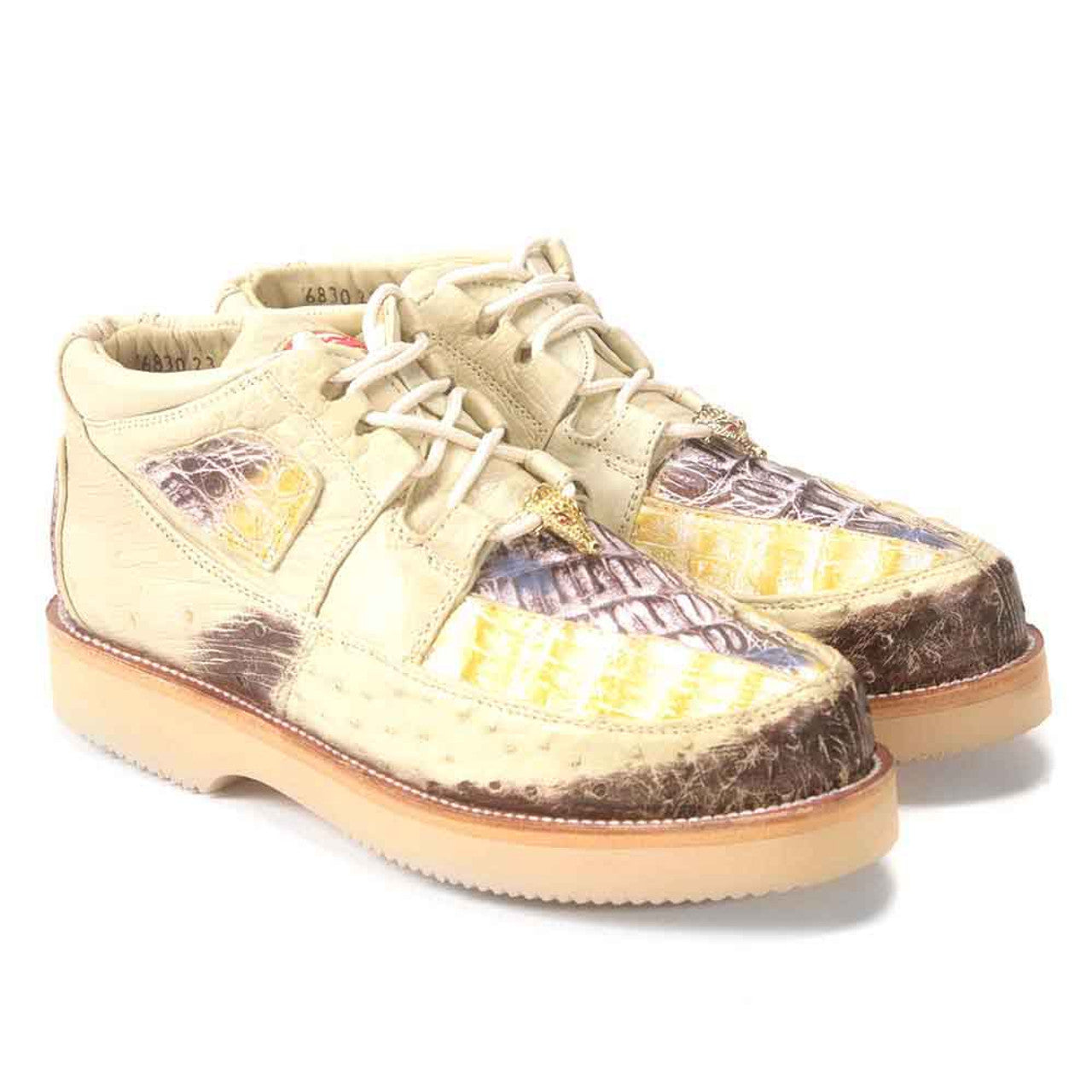 Los Altos Casual Natural Caiman & Ostrich Skin Sneakers - Image 3
