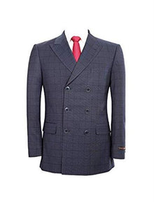 Navy 6 Buttons Double Breasted Suits 3 Piece Classic Fit Suit