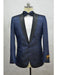Navy Black Men's Printed Patterned Print Floral Tuxedo