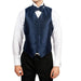 Men's Navy Blue Diamond Print 4-Piece Men's Vest Set Also available in Big and Tall Sizes