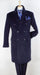 Navy Blue Overcoat - Blue Winter Topcoat - Fabric Double Breasted