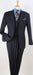 Navy Blue Tone on Tone Vested - Navy Stripe Vested 3 Piece Suit - Pleated Pants A