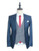 Navy Blue Suit For Men With Grey Vest Vested 3 Piece Wool suit