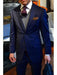 Navy Blue Suit For Men With Grey Vest  Vested 3 Piece suit