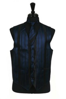 Dress Tuxedo Wedding Vest/Tie/Bowtie Sets (Navy Blue-Black Combination) Buy 10 Of Same Color Tie For $25 Each - Men'S Neck Ties - Mens Dress Tie - Trendy Mens Ties