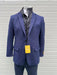 Mens Navy Cashmere and Wool Blazer with Quilted Zip-Up Inner Layer - Two Button Style Notch Lapel