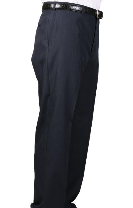 Navy Bond Flat Front Trouser