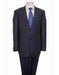 Designer Affordable Inexpensive Men's Striped Pattern Dark Navy Suit with Flat Front Pant