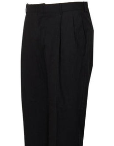 Men's Navy Stylish Pleated Atticus Classic Fit Wool Pant unhemmed unfinished bottom