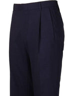 Men's Stylish Pleated Navy Atticus Classic Fit Wool Pant