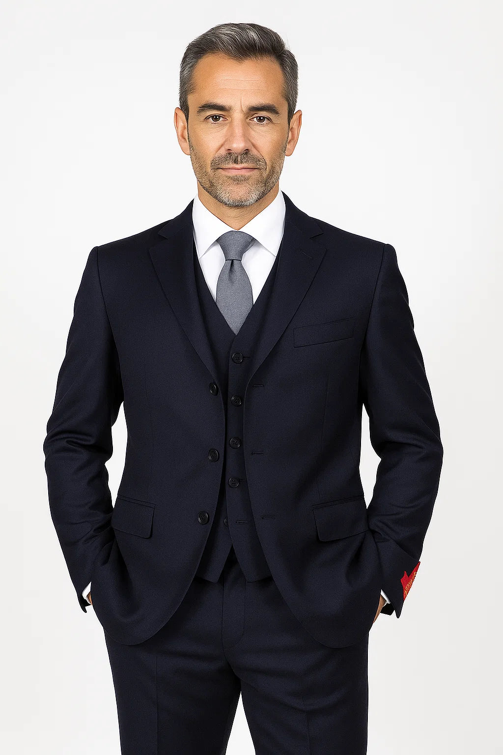 Navy-Three Button Suit 