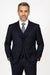 Classic Fit - 100% Navy Suit - Three Button Vested Suit - Athletic Fit - 100% Percent Wool Fabric Suit - Worsted Wool Business Suit