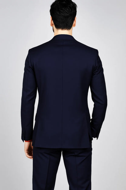 Navy-Three Button Suit 