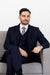 Classic Fit - 100% Navy Suit - Three Button Vested Suit - Athletic Fit - 100% Percent Wool Fabric Suit - Worsted Wool Business Suit