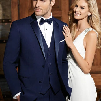 Smoking Traje - Esmoquin - Smoking Para Hombre - Slim Fit Trajes De Novio Navy Tuxedo