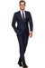 Navy Blue Suit - Navy Suit Mens 2 Button Windowpane checkered check pattern Dark Navy Slim Fit Suit