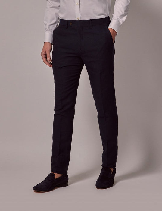 Mens Linen Suit For Beach Wedding - Summer Slim Suit in Navy