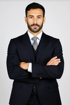 Navy - Three Button Suit 