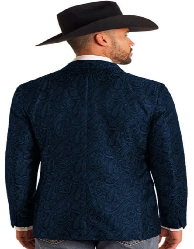 Western Blazers - Saco Vaquero Para Hombre - Paisley Blazer in Navy
