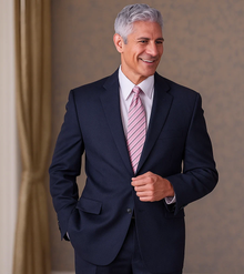 Cheap Plus Size Suits For Men - Big and Tall Suit For Big Guys Solid Navy Blue 2 Button