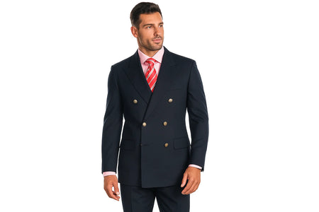 Highest Quality Navy Blue Double Breasted Cheap Priced Unique Dress Blazer For Men Jacket For Men Sale With Best Cut & Fabric