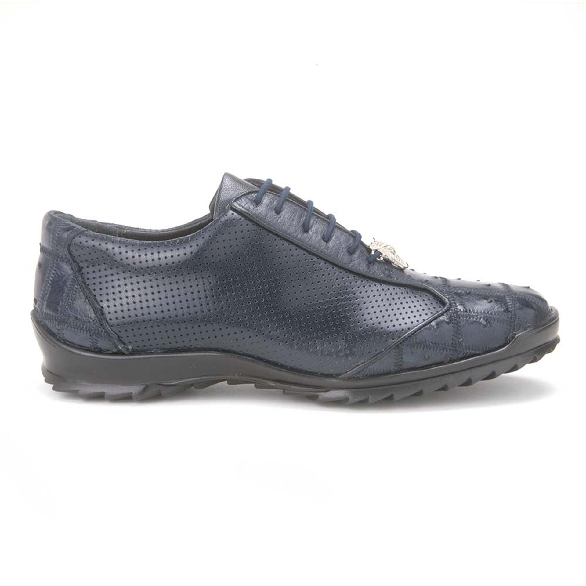 Mens Exotic Sneakers - Alligator Sneakers By Brand  in Color Navy Blue - Image 2