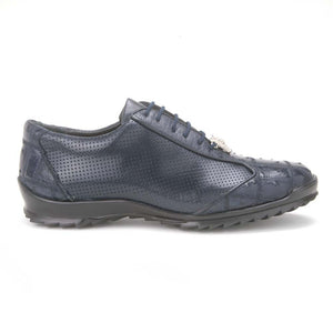 Mens Exotic Sneakers - Alligator Sneakers By Brand  in Color Navy Blue - Image 2