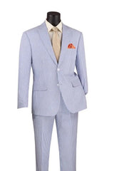 Mens Vinci 2 Piece Seersucker Black Notch Lapel Suit