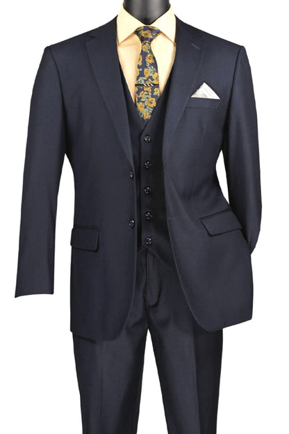 Mens Two Button Vinci Navy Suit Modern Fit