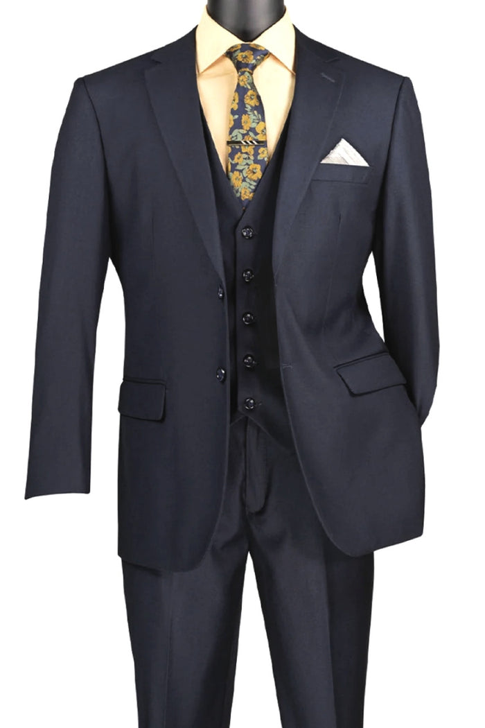 Mens Two Button Vinci Navy Suit Modern Fit
