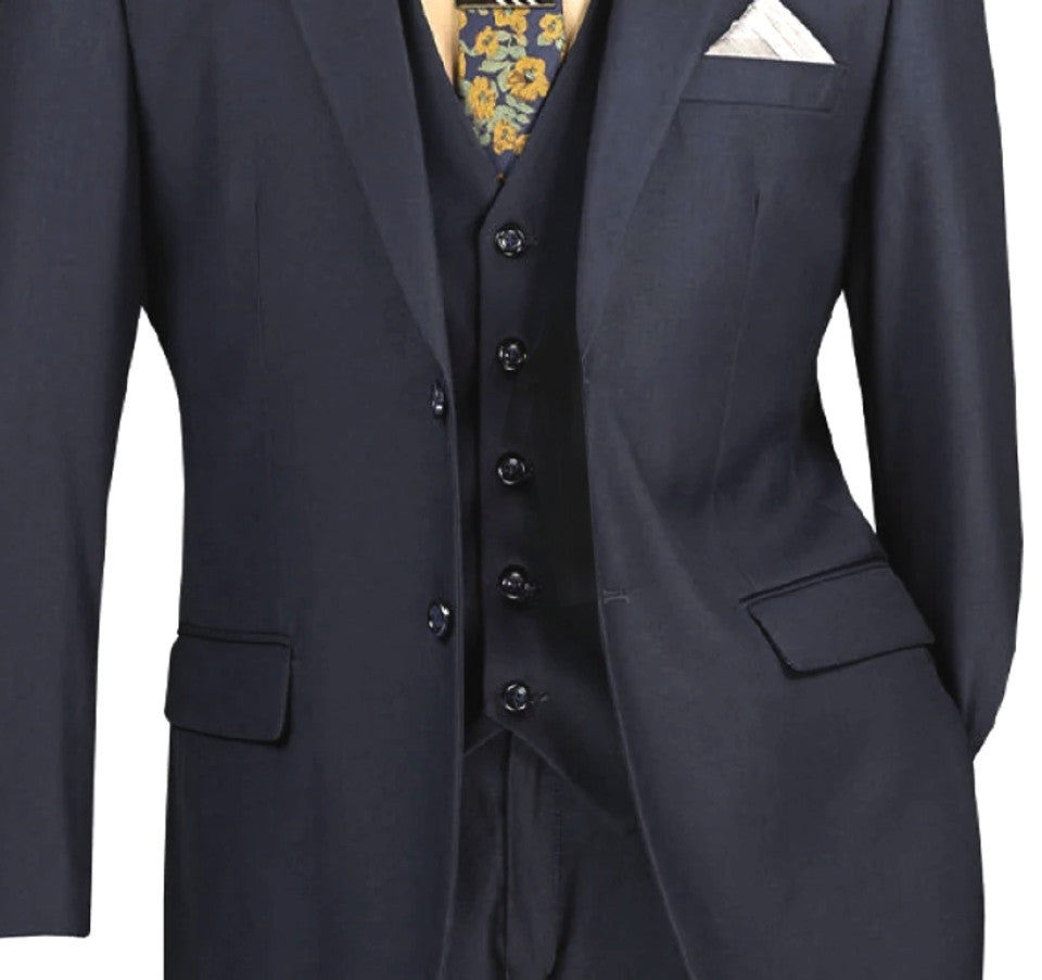 Mens Two Button Vinci Navy Suit Modern Fit
