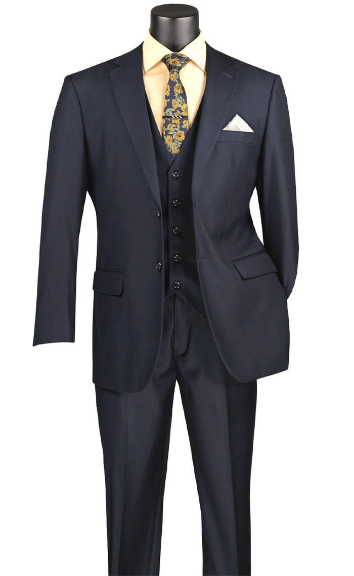 Mens Two Button Vinci Navy Suit Modern Fit