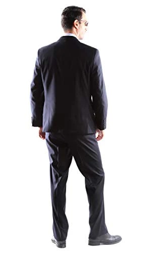 Men's Super 150's Poly/Viscose Navy 2-Piece Suit by Caravelli - Image 3