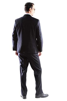 Men's Super 150's Poly/Viscose Navy 2-Piece Suit by Caravelli - Image 3