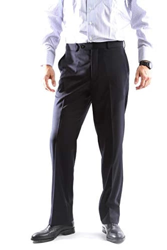 Men's Super 150's Poly/Viscose Navy 2-Piece Suit by Caravelli - Image 4