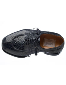 Ferrini Shoes Men's Alligator Dress Shoe Ferrini 3520 Belly Alligator Split Toe Shoes Navy