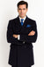 Navy Blue Overcoat - Blue Winter Topcoat - Fabric Double Breasted