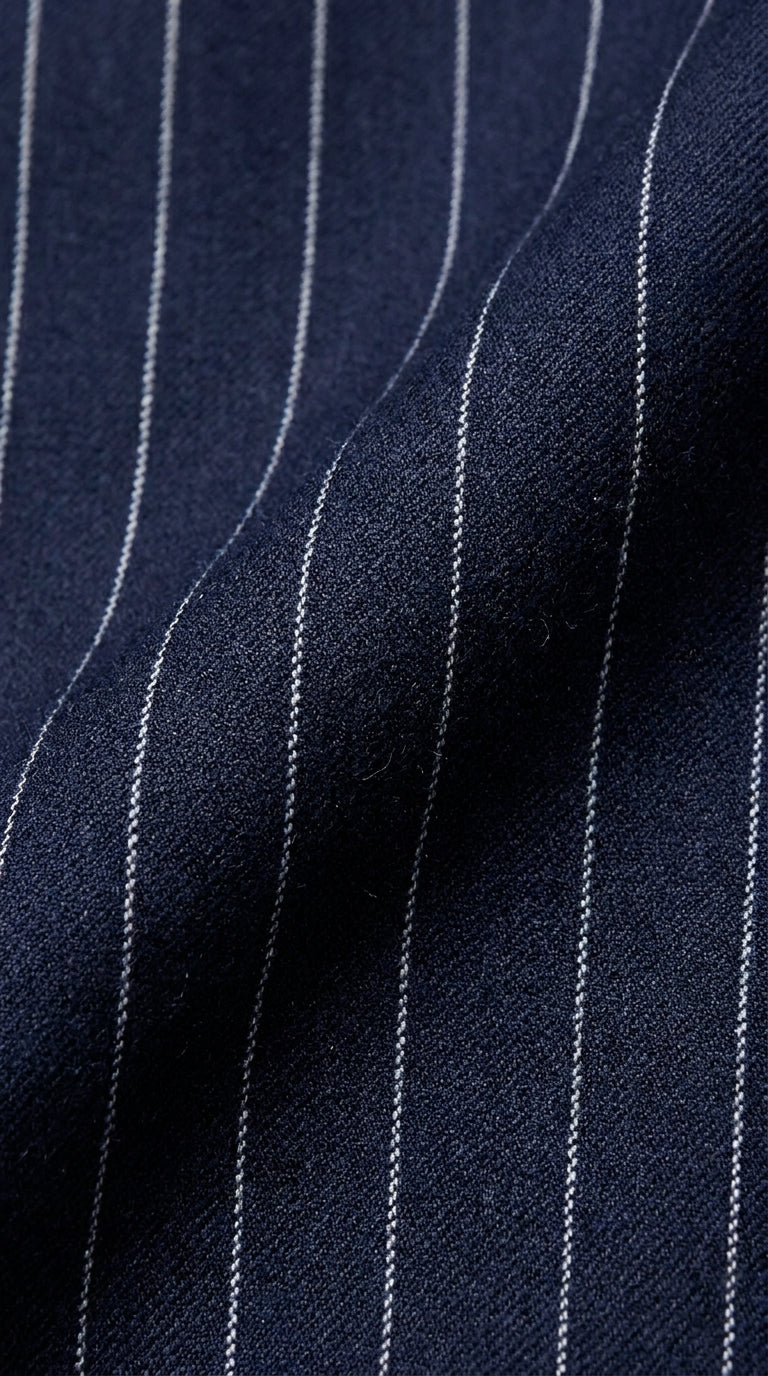 Men’s Navy Blue Double Breasted Gangster Pinstripe Suit, 1920s Formal Dress Suit