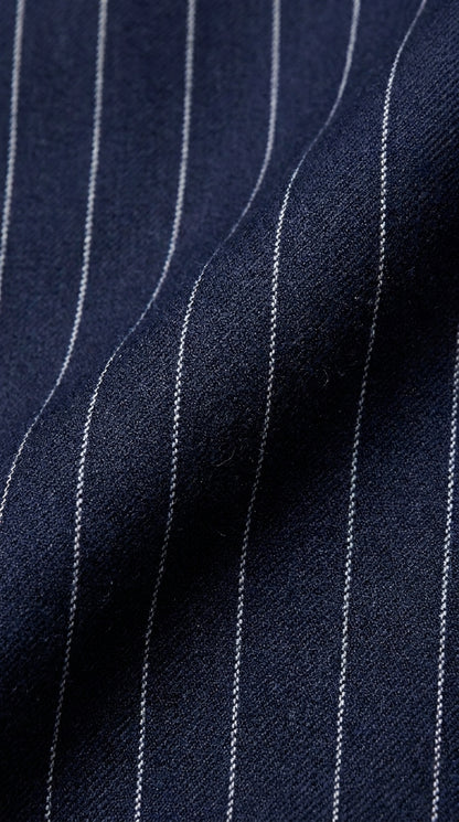 Men’s Navy Blue Double Breasted Gangster Pinstripe Suit, 1920s Formal Dress Suit
