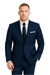 Dark Navy Wide Pinstripe 2 Button Men's Suit - Dark Blue Suit