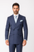 Suits With Baggy Pleated Pants - Wide Leg Pants 100% Wool - Classic Fit in Navy with White Pinstripe Color by Rossiman